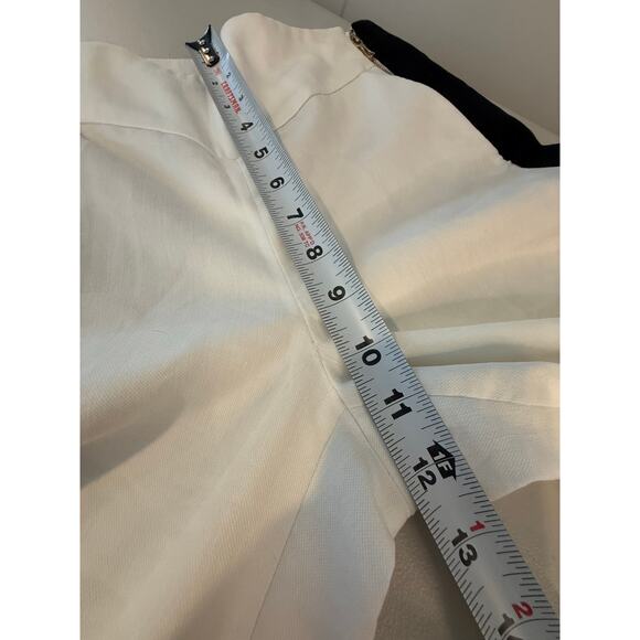 Anthropology Leifsdottir Linen Wide Leg Pants Lined  | Black Side Stripe Size 2 - Picture 10 of 11